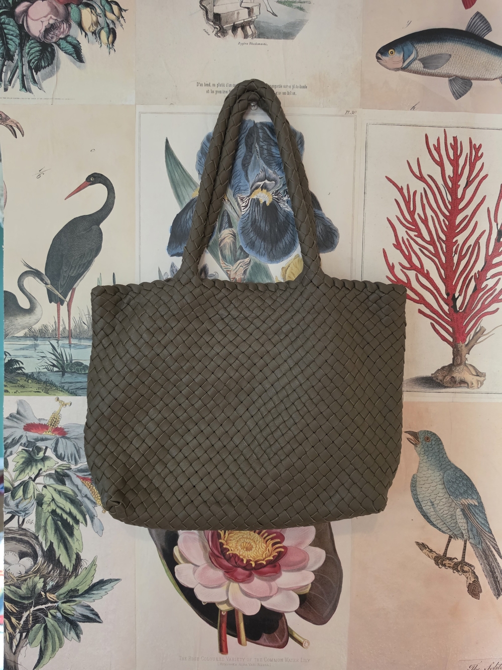 Milaner Italia Mini Elena Woven Handbag Juniper Gray Nappa